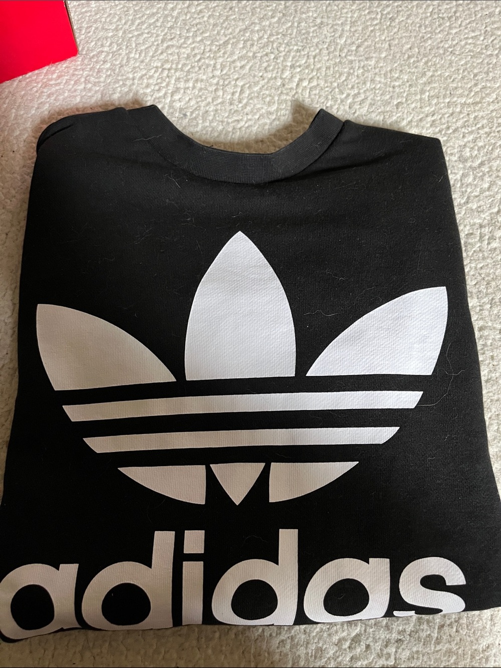 adidas Black Sweatshirt with White Trefoil Logo